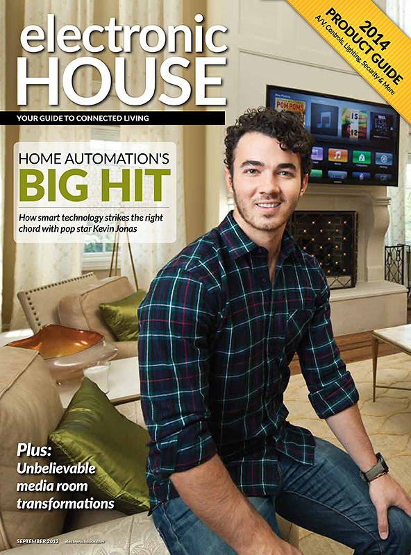 Kevin Jonas at home, photographed for Electronic House magazine