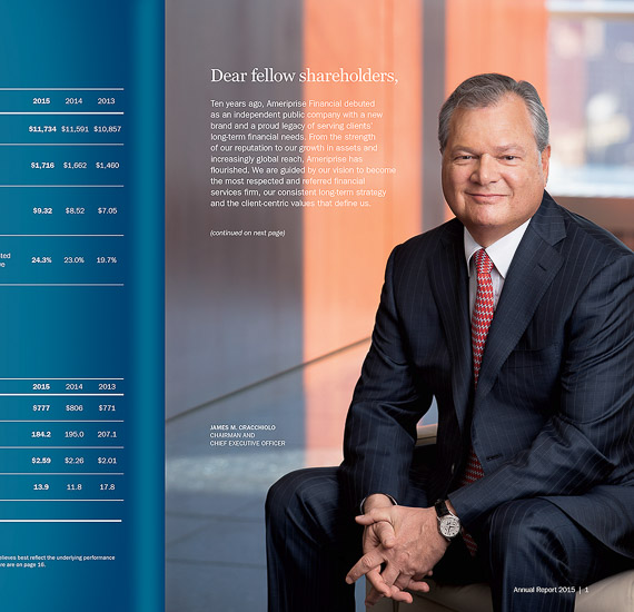 Jim Cracchiolo, CEO, Ameriprise Financial. Annual report portrait.