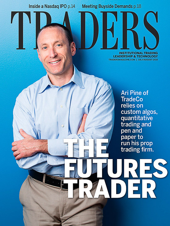 Cover portrait of Ari Pine for Traders magazine.